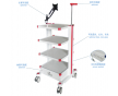內窺鏡推車多層層板胃腸鏡腹腔鏡宮腔鏡耳鼻喉鏡設備臺車電腦支架